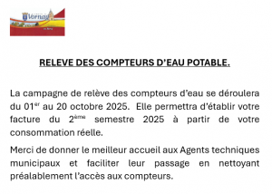 Relevés compteurs d’eau