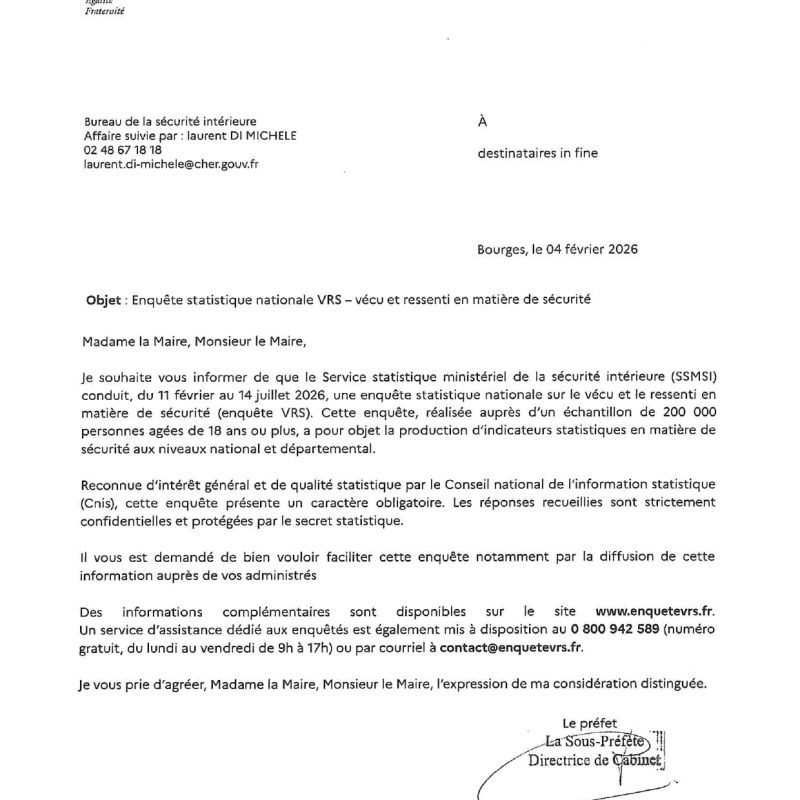 Enquête statistique nationale VRS