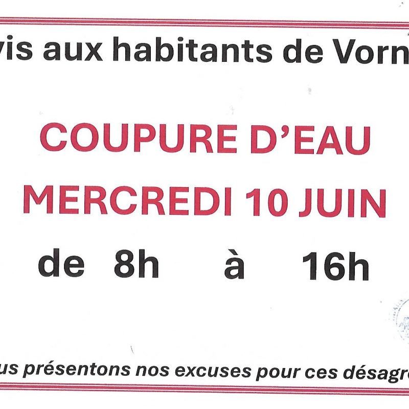Coupure d&rsquo;eau