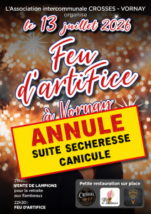 ANNULATION Feu d&rsquo;artifice Vornay