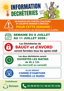 Horaires déchèteries