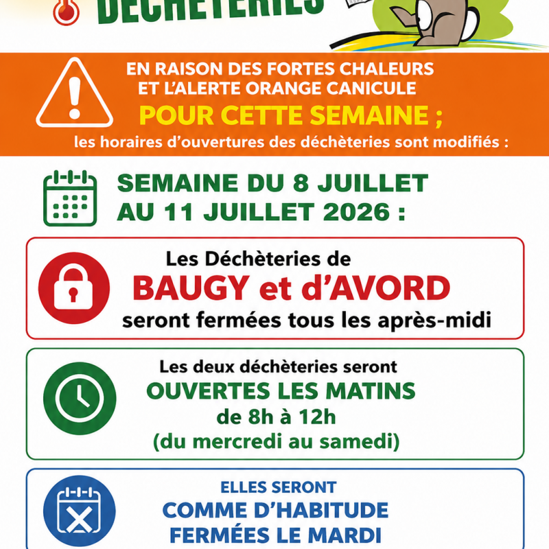 Horaires déchèteries