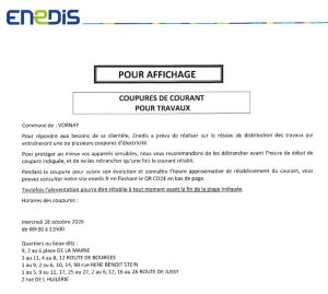 Coupure de courant