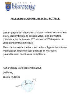 Relevé des compteurs d&rsquo;eau